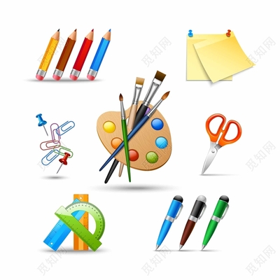 簡約與色彩的碰撞 創意畫筆與化妝品文化的融合素材